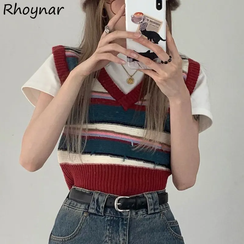 Preppy Style Sets Women Vintage Striped Ulzzang Cozy Leisure Sweater Vests Basic Simple Summer T-shirts Hotsweet 2 Pieces OOTD
Preppy Style Sets Women Vintage Striped Ulzzang Cozy Leisure Sweater Vests Basic Simple Summer T-shirts Hotsweet 2 Pieces OOTD