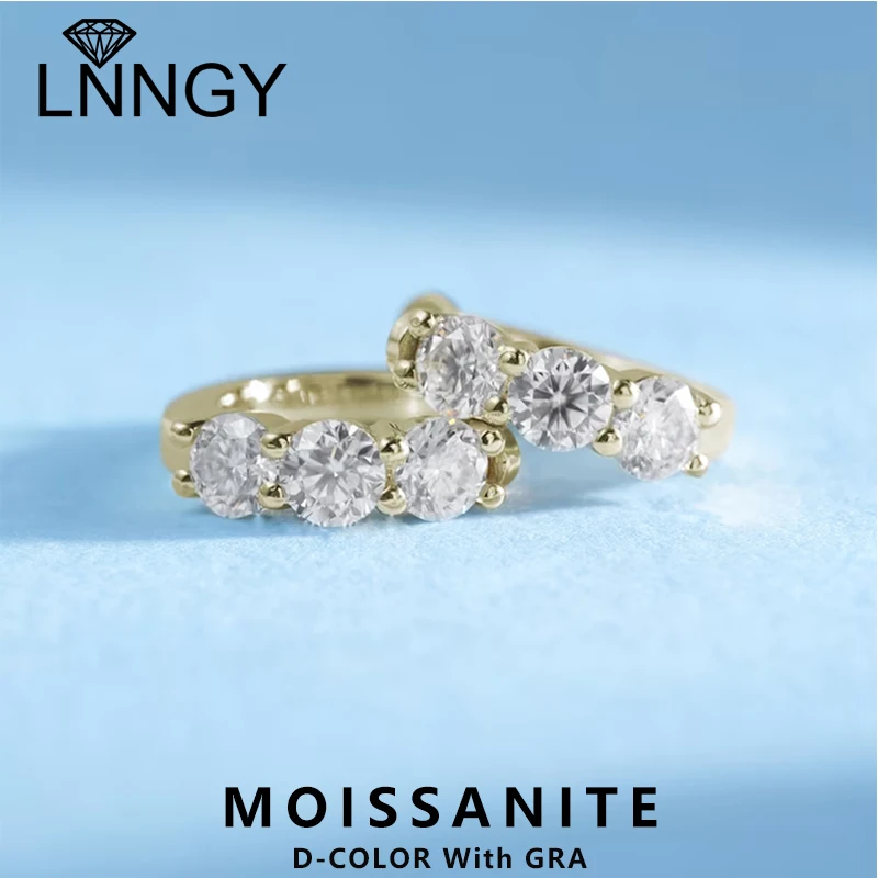 Lnngy Huggies Earrings Sterling Silver 925 Certificated Three Stone 4mm Moissanite Earring For Women Ladies Wedding Jewelry Gift
Lnngy Huggies Earrings Sterling Silver 925 Certificated Three Stone 4mm Moissanite Earring For Women Ladies Wedding Jewelry Gift
