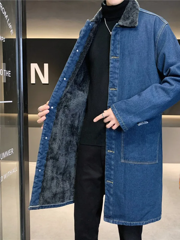 Men's Mid-Length Thiened Fce Lined Oversized Denim Jaet Coat Warm Cleanfit Long Sve Button Closure Color
Men's Mid-Length Thiened Fce Lined Oversized Denim Jaet Coat Warm Cleanfit Long Sve Button Closure Color
