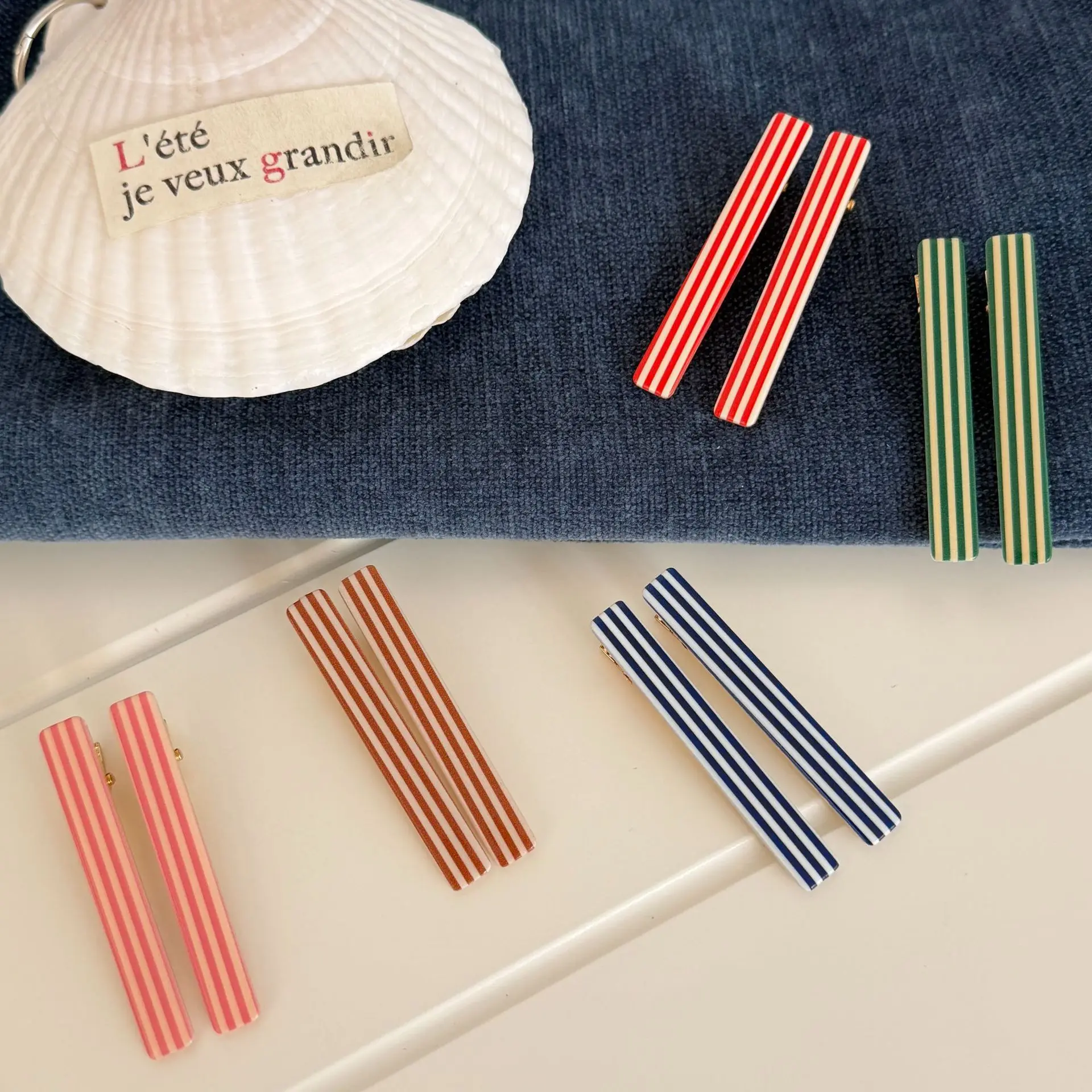 Striped Acetate Duckbill Clip for Side Bangs Korean Style Elegant Non Slip Daily Hair Accessory High Quality Hair Accessories
Striped Acetate Duckbill Clip for Side Bangs Korean Style Elegant Non Slip Daily Hair Accessory High Quality Hair Accessories
