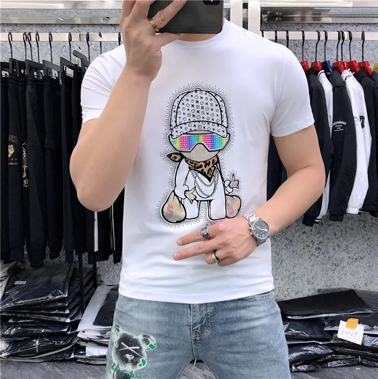 Plus Size 2024 Rhinestones Anime T Shirts Men Clothing Fashion Streetwear O Neck Summer Short Sleeve Slim Tops Camisetas Hombre
Plus Size 2024 Rhinestones Anime T Shirts Men Clothing Fashion Streetwear O Neck Summer Short Sleeve Slim Tops Camisetas Hombre