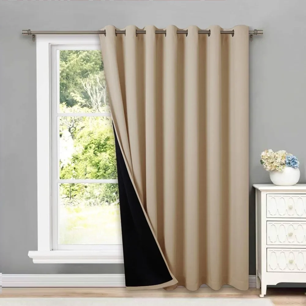 NICETOWN Thermal Insulated 100% Blackout Curtains, Noise Reducing Performance Slider Curtain Panel with Black Lining
NICETOWN Thermal Insulated 100% Blackout Curtains, Noise Reducing Performance Slider Curtain Panel with Black Lining