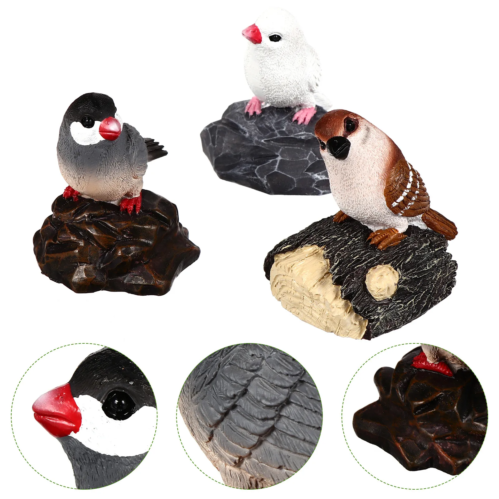 Набор из 3 реалистичных миниатюрных птиц из смолы для декора сада и двора, украшение для птичьих сцен
Набор из 3 реалистичных миниатюрных птиц из смолы для декора сада и двора, украшение для птичьих сцен