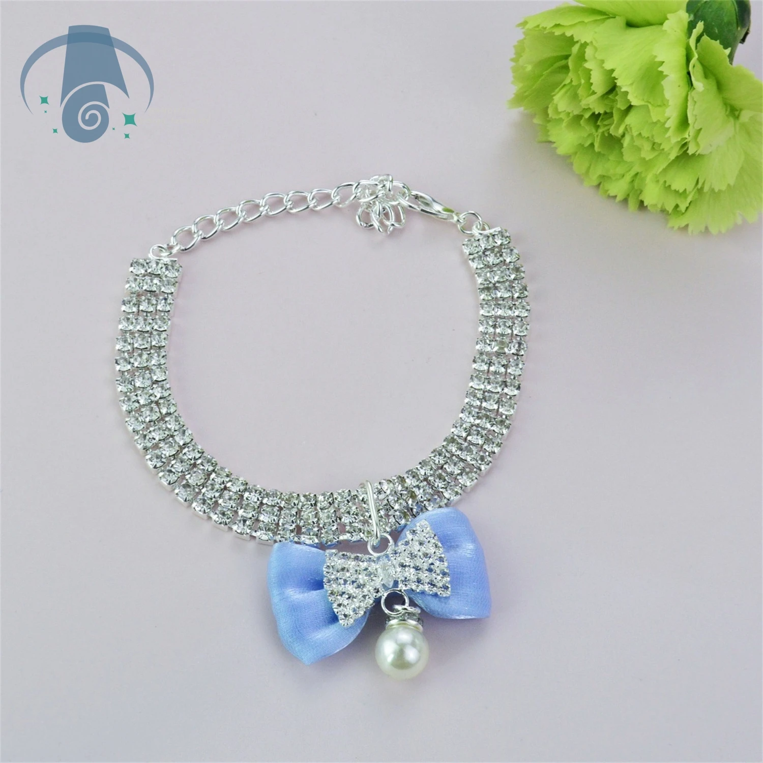 Three Row Rhinestone Chain Silver Zircon Bow Tie Cat Dog Collar Necklace Adjustable Cute Pet Accessory Pink Blue Purple for Smal
Three Row Rhinestone Chain Silver Zircon Bow Tie Cat Dog Collar Necklace Adjustable Cute Pet Accessory Pink Blue Purple for Smal