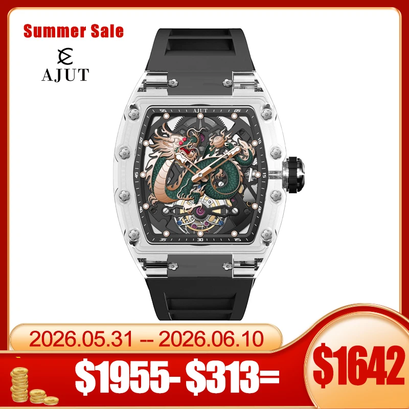 AJUT Luxury Crystal Case Tourbillon Movement Men Watches 0571 Automatic Mechanical Skeleton Vintage Man Watch montre homme
AJUT Luxury Crystal Case Tourbillon Movement Men Watches 0571 Automatic Mechanical Skeleton Vintage Man Watch montre homme