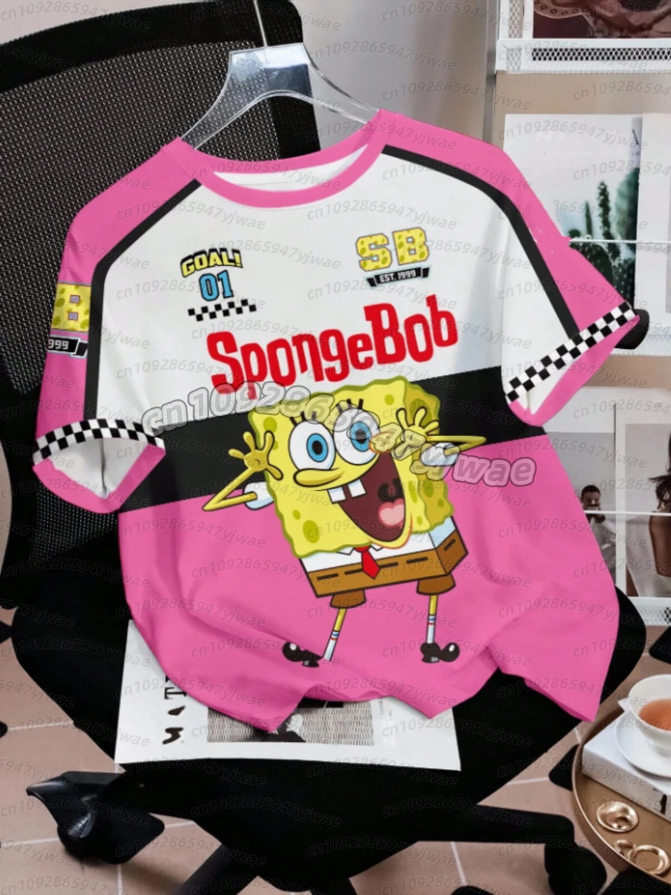 26 Boys Girls Cartoon Spongebob Print T-Shirts For Women Men V-Neck Patchwork Short Sleeve Football Jersey Child-Parent T-Shirt
26 Boys Girls Cartoon Spongebob Print T-Shirts For Women Men V-Neck Patchwork Short Sleeve Football Jersey Child-Parent T-Shirt