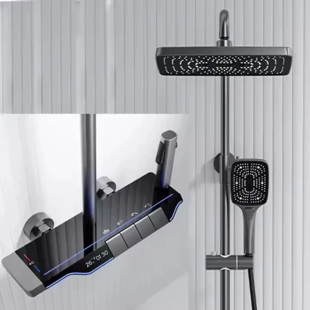 Newly Designed Full Shower System Digital Display Piano Style Waterfall Shower Set
Newly Designed Full Shower System Digital Display Piano Style Waterfall Shower Set