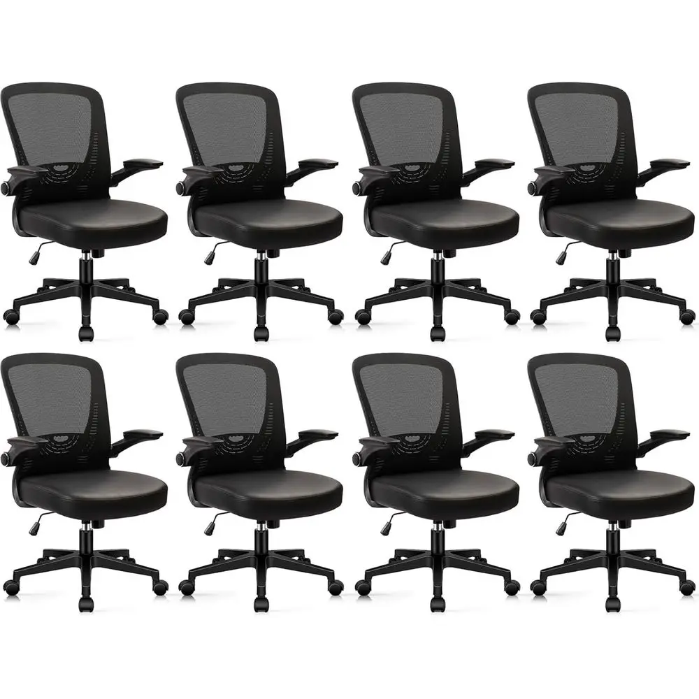 Ergonomic PU Leather Swivel Chair with Mesh Back, Lumbar Support, Adjustable Height for Office or Home, Black, 8-Pack
Ergonomic PU Leather Swivel Chair with Mesh Back, Lumbar Support, Adjustable Height for Office or Home, Black, 8-Pack