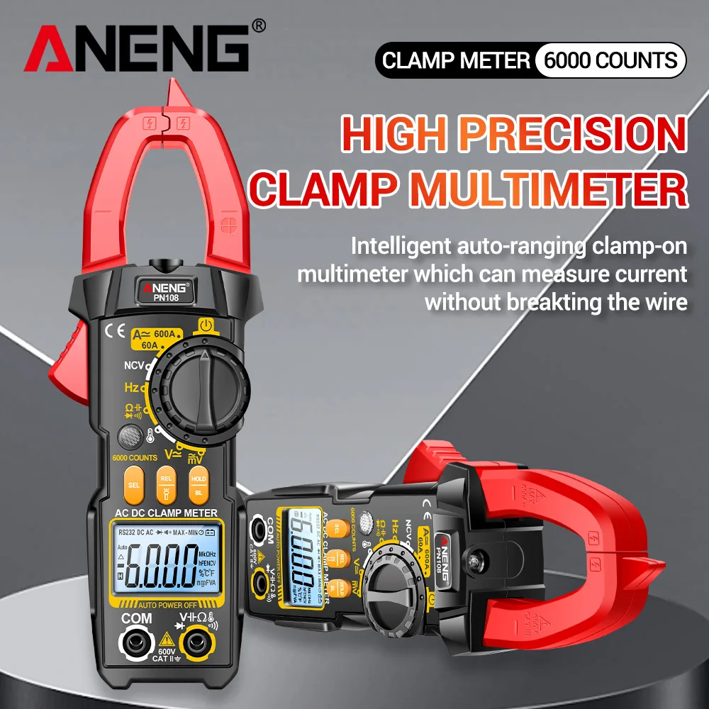 Clamp Meter Multimeter ANENG PN108 AC/DC Voltage 600A Current Non Contact High-precision Multi-functional Sound light alarm Test
Clamp Meter Multimeter ANENG PN108 AC/DC Voltage 600A Current Non Contact High-precision Multi-functional Sound light alarm Test