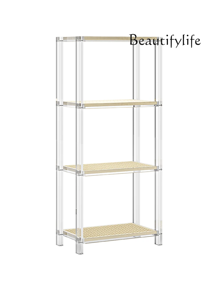 Acrylic Floor Removable Shelf Modern Creative Storage Rack Minimalist Rattan Display Stand
Acrylic Floor Removable Shelf Modern Creative Storage Rack Minimalist Rattan Display Stand