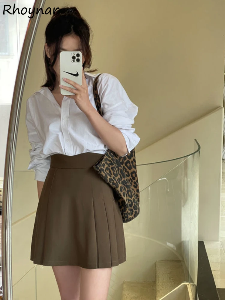 Skirts Women A-line High Waist Folds Mini Basic All-match Cool Street Wear Elegant Chic Casual Korean Style Ins Retro Summer New
Skirts Women A-line High Waist Folds Mini Basic All-match Cool Street Wear Elegant Chic Casual Korean Style Ins Retro Summer New