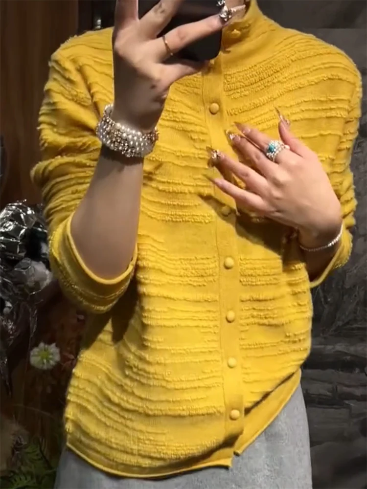 Korean Sle High-End f-High Collar Knitted Open Cardigan Autumn Winter plus Size Slimming Top for Women
Korean Sle High-End f-High Collar Knitted Open Cardigan Autumn Winter plus Size Slimming Top for Women