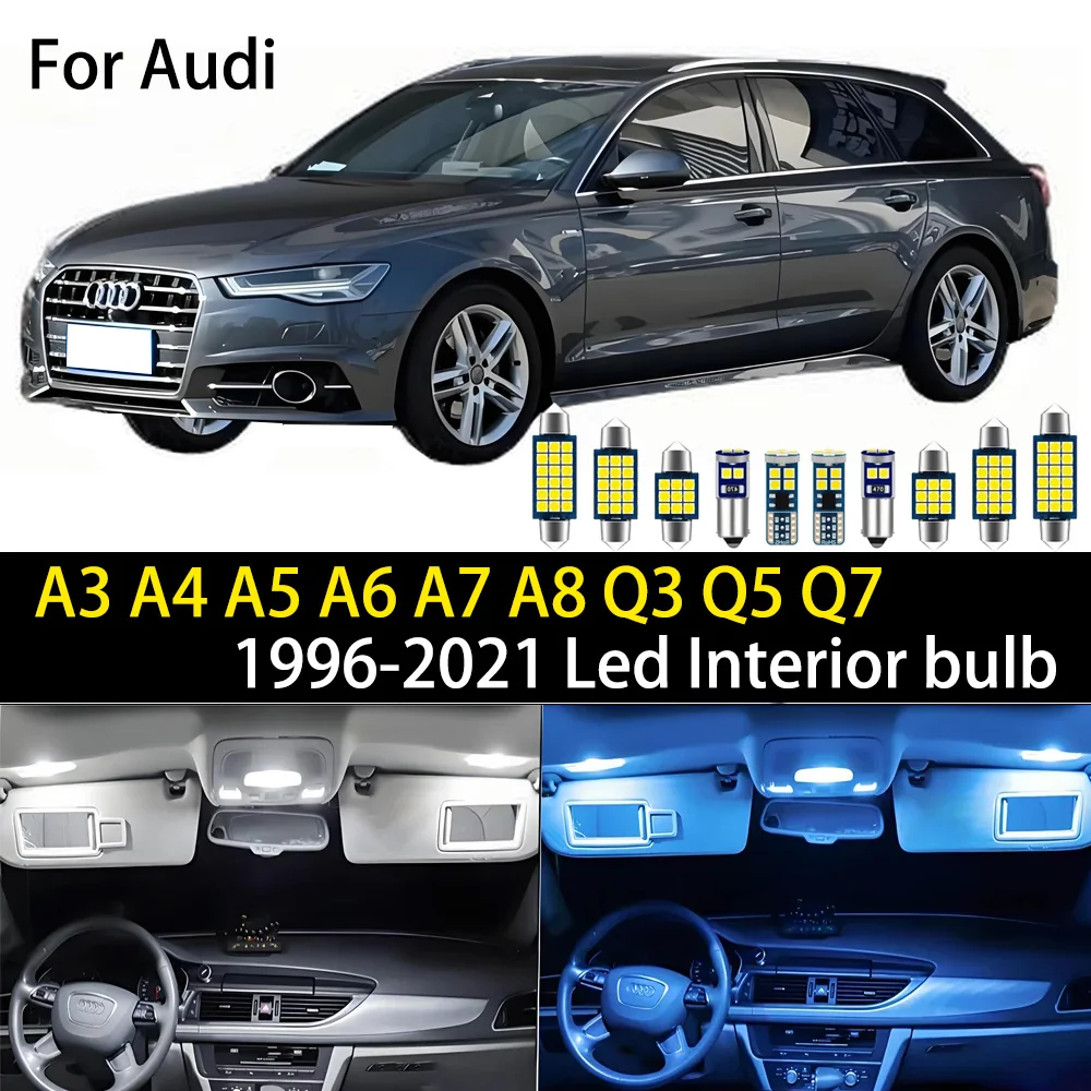 For Audi A3 8V 8P A4 B5 B6 B7 B8 A5 A6 C5 C6 C7 A7 A8 D3 Q5 8R Q7 4L Q3 8U Canbus Vehicle LED Interior Map Dome Trunk Light Kit
For Audi A3 8V 8P A4 B5 B6 B7 B8 A5 A6 C5 C6 C7 A7 A8 D3 Q5 8R Q7 4L Q3 8U Canbus Vehicle LED Interior Map Dome Trunk Light Kit