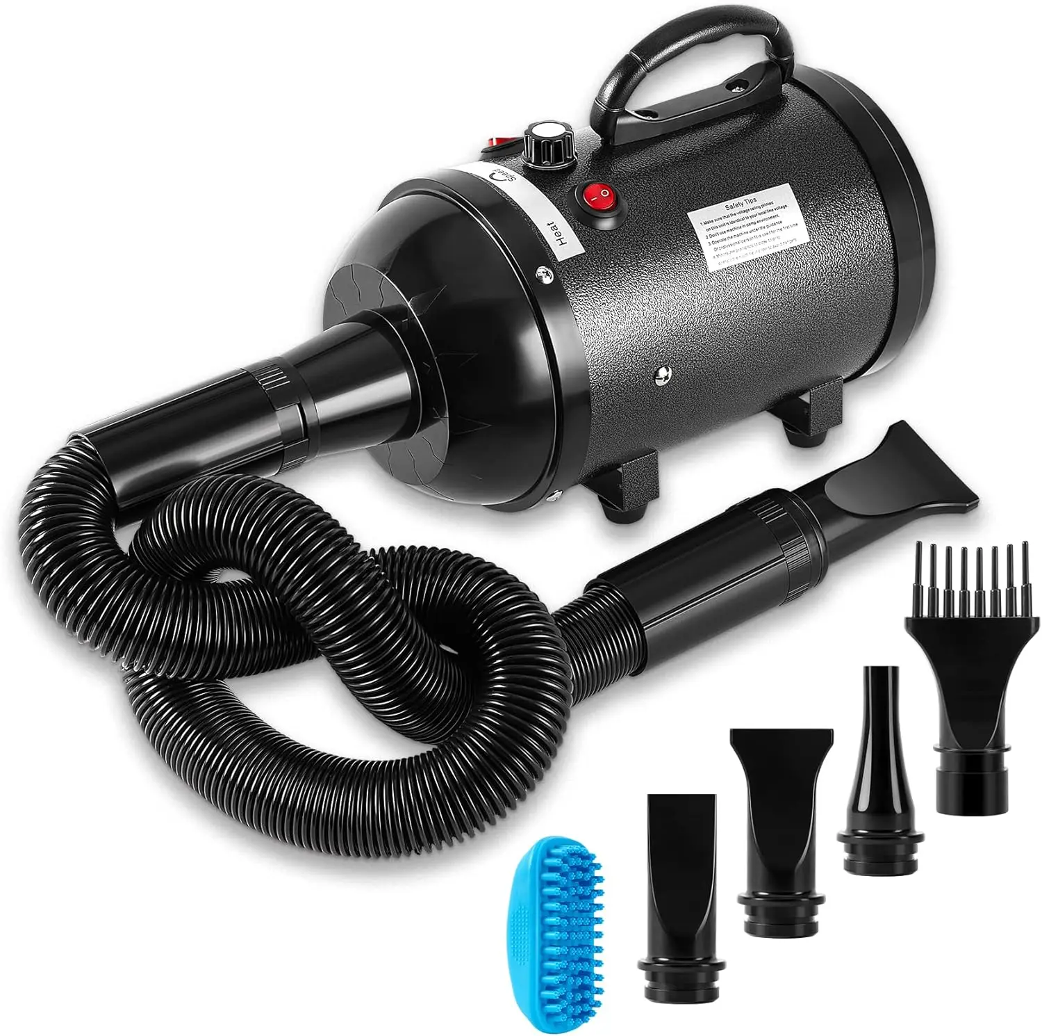 High Velocity Pet Hair Dryer 3200W, Stepless Speed Adjustable, Quick Drying, Low Noise, 4 Nozzles & Brush
High Velocity Pet Hair Dryer 3200W, Stepless Speed Adjustable, Quick Drying, Low Noise, 4 Nozzles & Brush