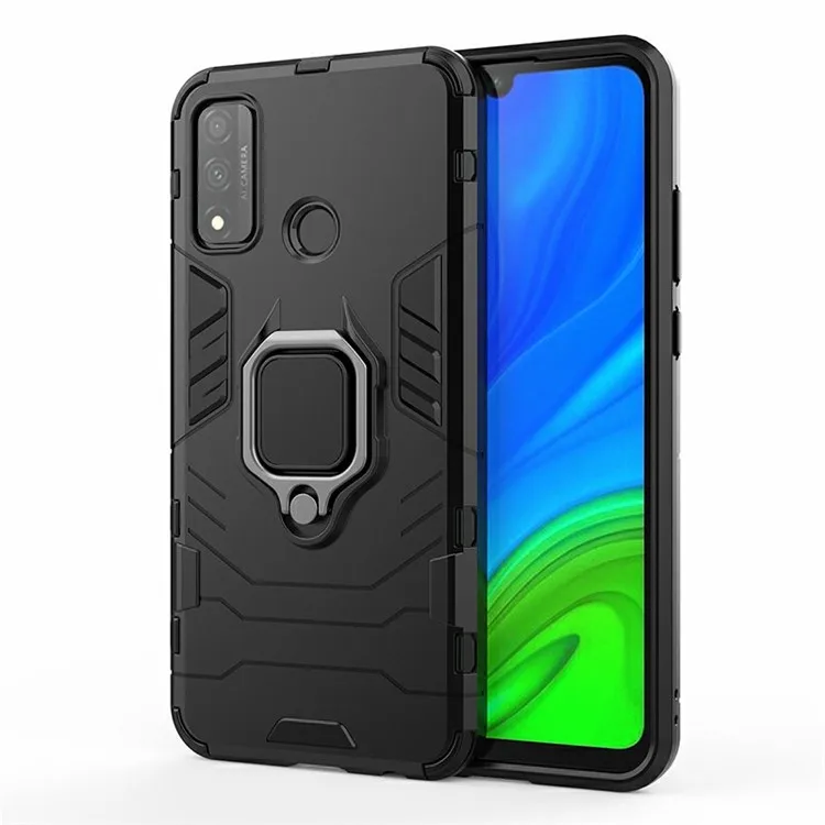 Protective Shell Cool Guard Ring Holder Kickstand PC TPU Hybrid Case for Huawei P smart 2020 - Black
Protective Shell Cool Guard Ring Holder Kickstand PC TPU Hybrid Case for Huawei P smart 2020 - Black