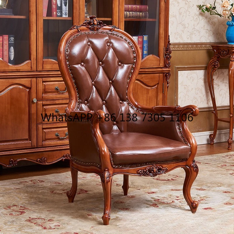 American sofa bedroom leisure leather chair European single sofa solid wood office tiger chair reception negotiation
American sofa bedroom leisure leather chair European single sofa solid wood office tiger chair reception negotiation