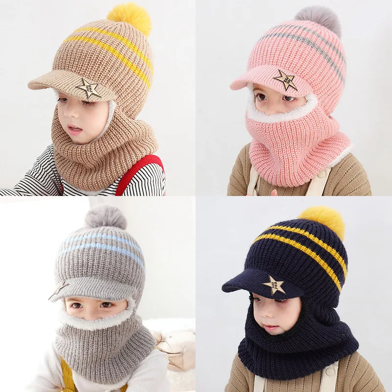 2-6 Years Baby Hat For Boy Girl Windproof Ear Protection Collar All In One Kids Baseball Cap Winter Thicken Velvet Knitted Cap
2-6 Years Baby Hat For Boy Girl Windproof Ear Protection Collar All In One Kids Baseball Cap Winter Thicken Velvet Knitted Cap