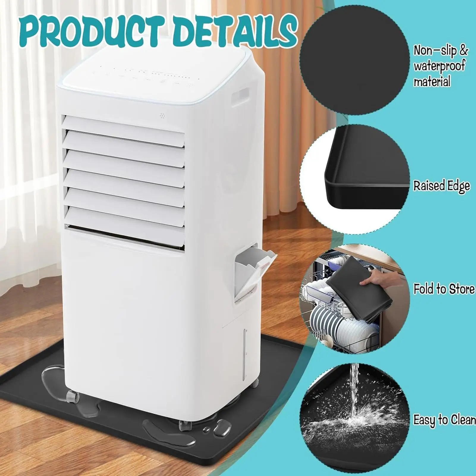 Сливная сковорода для конденсата, портативная капельная сковорода переменного тока, улавливатель утечек, противоскользящие водные пролива, улавливатель утечек, гибкие аксессуары для блоков переменного тока 
Сливная сковорода для конденсата, портативная капельная сковорода переменного тока, улавливатель утечек, противоскользящие водные пролива, улавливатель утечек, гибкие аксессуары для блоков переменного тока