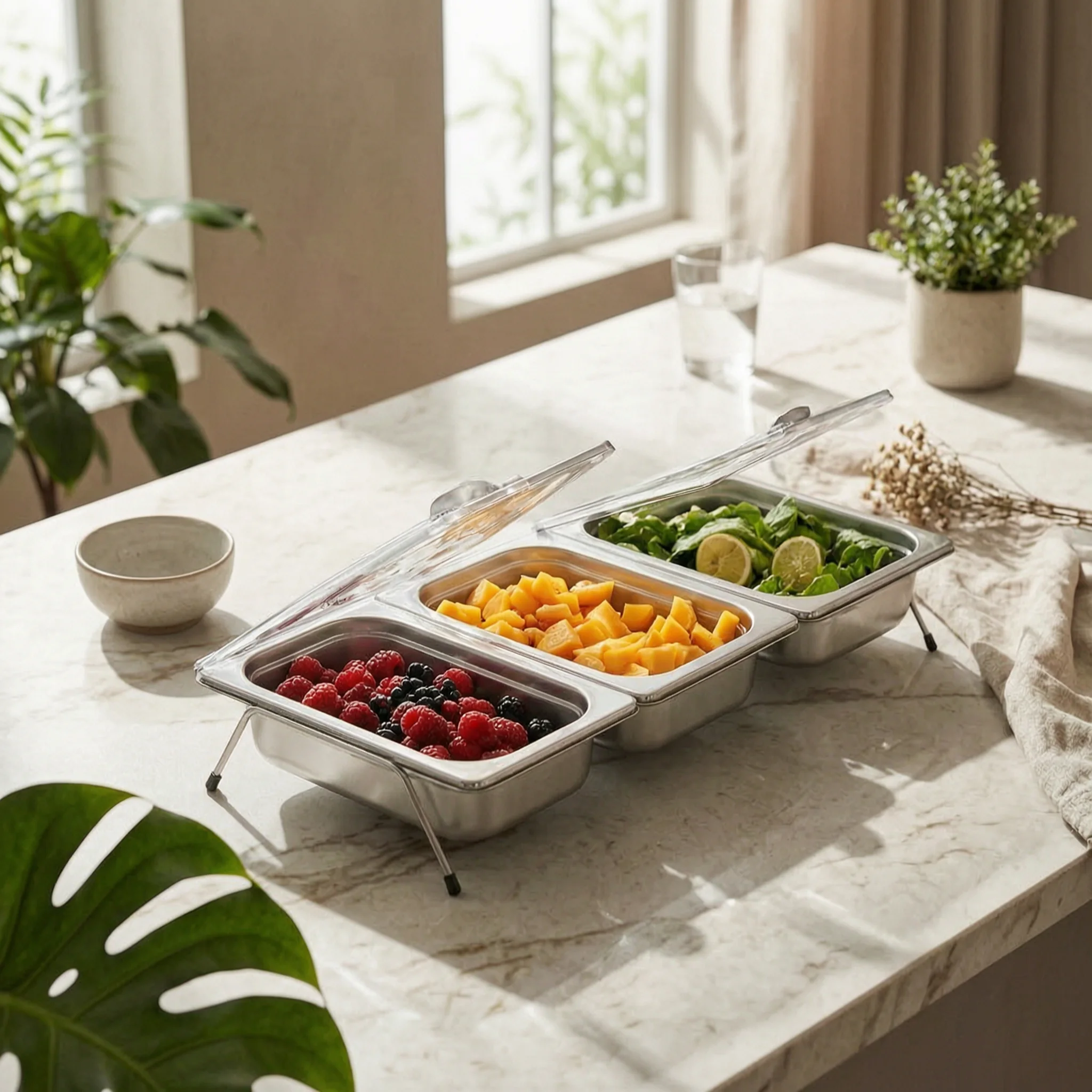 Stainless Steel Food Pan with Lid Countertop Tray with Lid Food Pan with Rack Multi-Purpose Dish Dishwasher-Safe for Restaurants
Stainless Steel Food Pan with Lid Countertop Tray with Lid Food Pan with Rack Multi-Purpose Dish Dishwasher-Safe for Restaurants