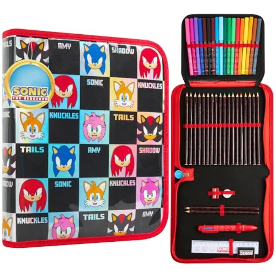 Sonic the Hedgehog Pencil Case with Colored Pencils Set for Tweens School Supplies Gamer Pencil Pouch Markers Knuckles Shadow A
Sonic the Hedgehog Pencil Case with Colored Pencils Set for Tweens School Supplies Gamer Pencil Pouch Markers Knuckles Shadow A
