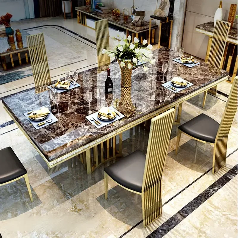 Combination House Large/small Dining Table Marble Top Dining Table Set Use Rectangular Stainless Steel Dining Room Modern
Combination House Large/small Dining Table Marble Top Dining Table Set Use Rectangular Stainless Steel Dining Room Modern