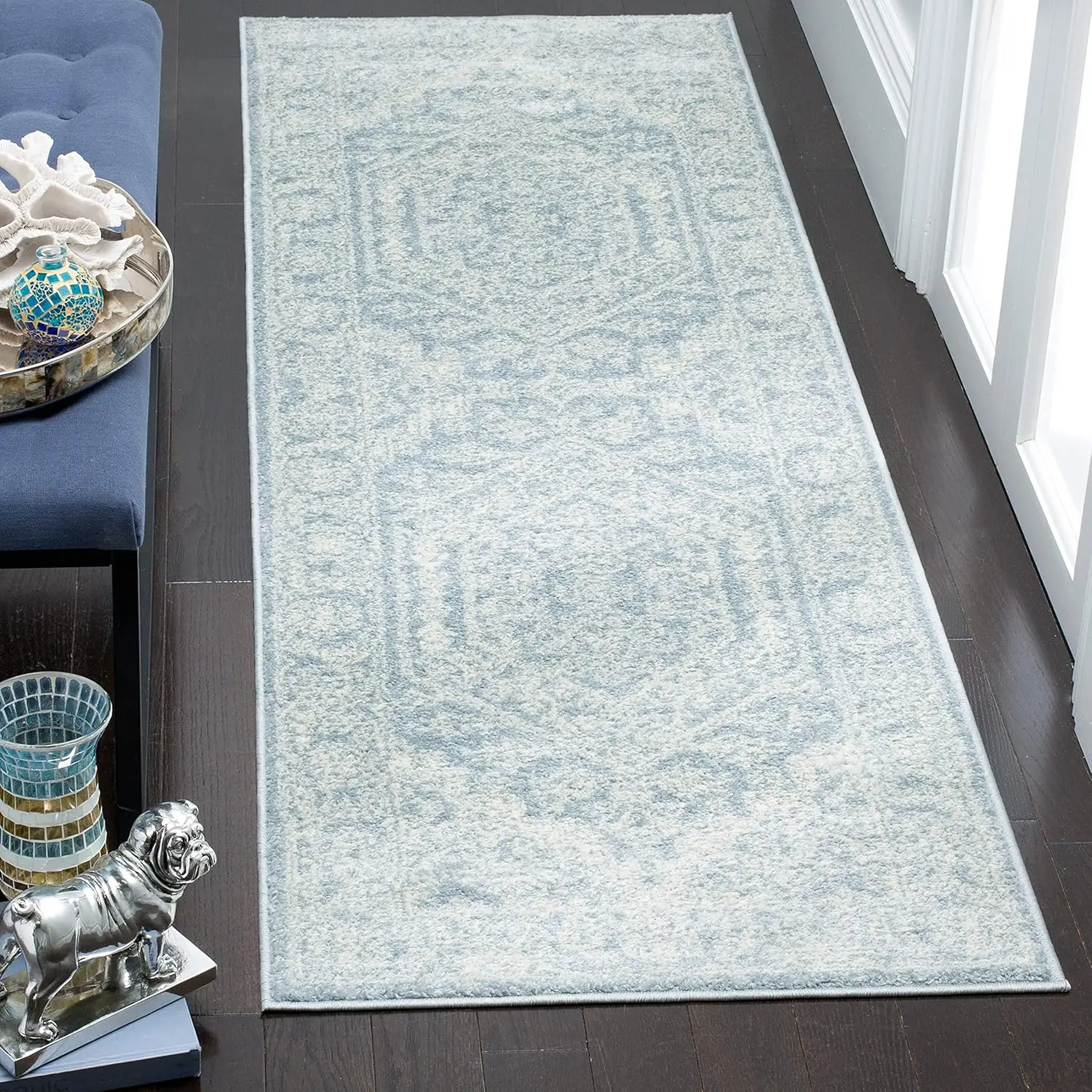 Adironda Collection Runner Rug - 2'6"" X 8', Slate & Ivory, Oriental Medallion Design, Non-Shedding & Easy Care, I For High
Adironda Collection Runner Rug - 2'6"" X 8', Slate & Ivory, Oriental Medallion Design, Non-Shedding & Easy Care, I For High