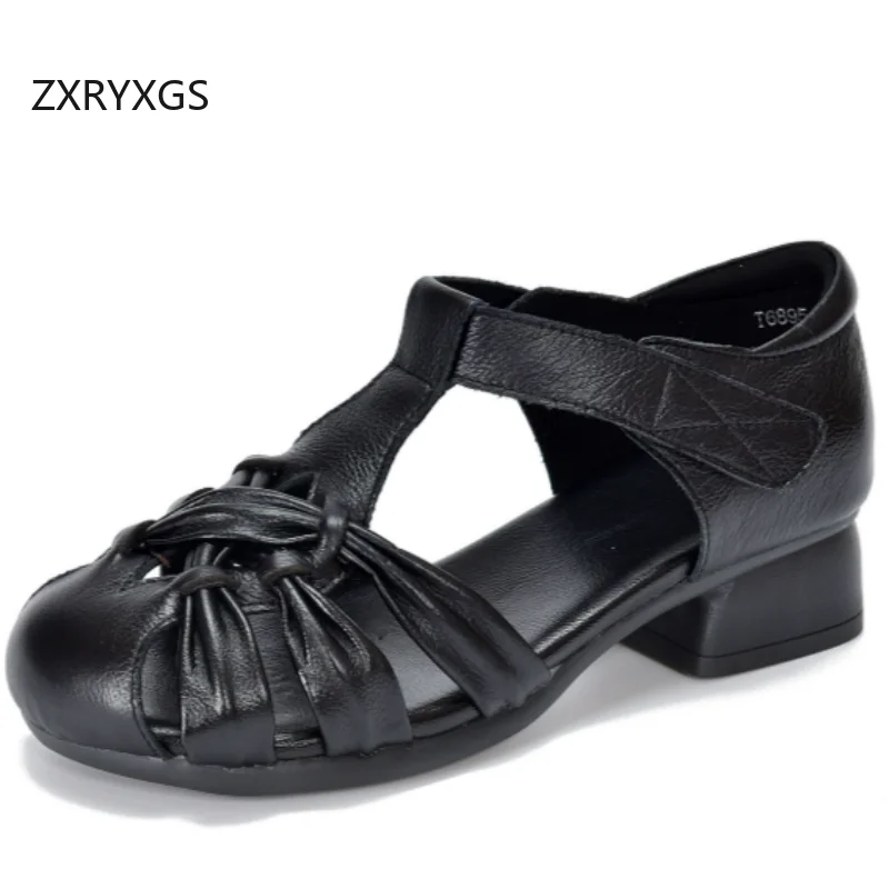 ZXRYXGS Top Cowhide Round Toe Soft Sole Thick Mid Heel Sandals 2026 New Summer Women Sandals Genuine Leather Roman Sandals Tide
ZXRYXGS Top Cowhide Round Toe Soft Sole Thick Mid Heel Sandals 2026 New Summer Women Sandals Genuine Leather Roman Sandals Tide