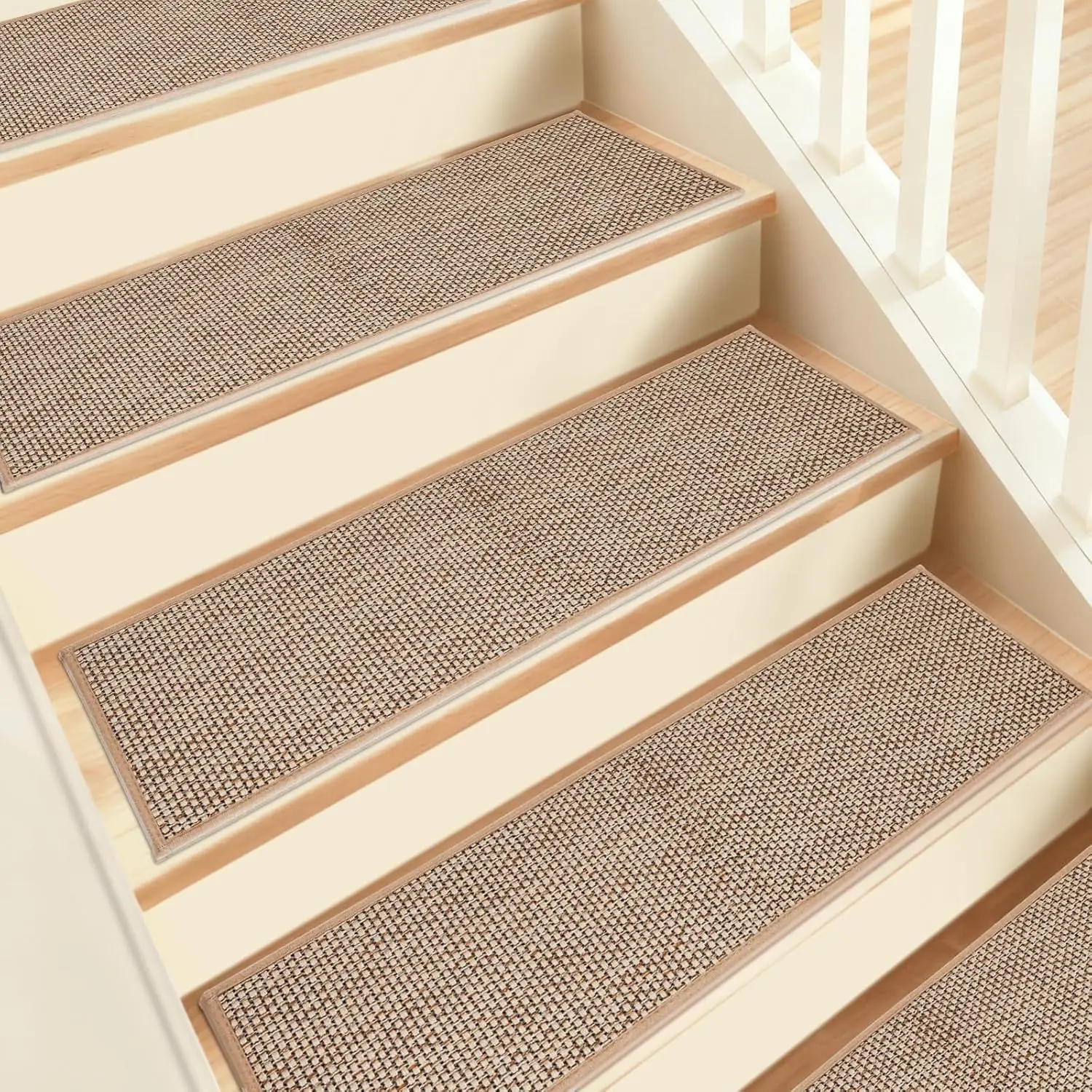 Non-Slip Stair Treads 8x30 Inch Beige Carpet for Wood Steps Reusable Adhesive
Non-Slip Stair Treads 8x30 Inch Beige Carpet for Wood Steps Reusable Adhesive