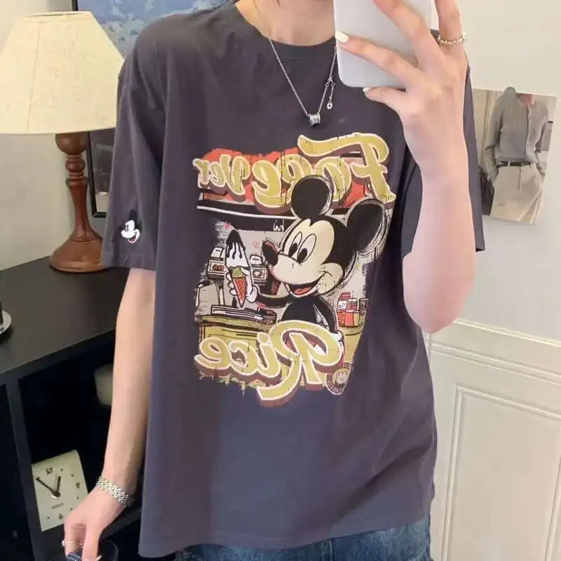 Disney Fun Mickey Printed Summer New Fashionable Short Sleeved T-shirt For Women Korean Style Niche Design Loose Versatile Top
Disney Fun Mickey Printed Summer New Fashionable Short Sleeved T-shirt For Women Korean Style Niche Design Loose Versatile Top