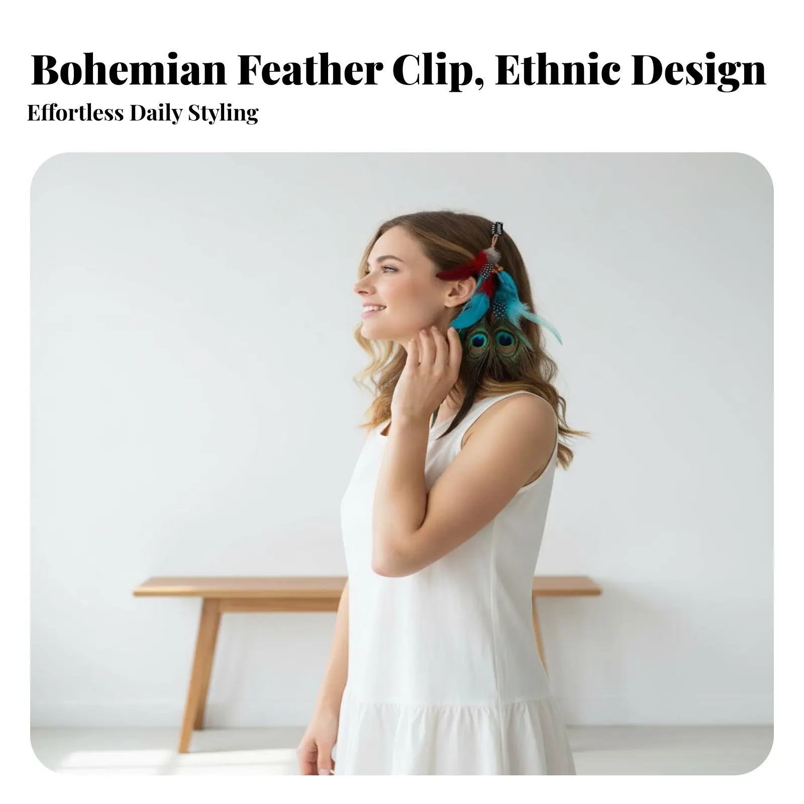 Feather Hair Fastener Handmade Peacock Feather Hair Fastener Colorful Feathers Chic Able for Women, Photography Shoots
Feather Hair Fastener Handmade Peacock Feather Hair Fastener Colorful Feathers Chic Able for Women, Photography Shoots