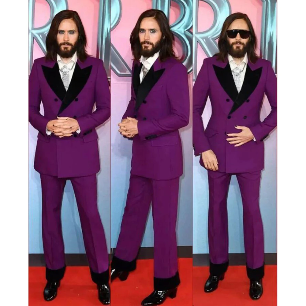 Purple Double Breasted Men Suit Two Pieces(Jacket+Pants) High Quality Big Black Lapel Outfits Chic Casual Party Prom Wedding Set
Purple Double Breasted Men Suit Two Pieces(Jacket+Pants) High Quality Big Black Lapel Outfits Chic Casual Party Prom Wedding Set