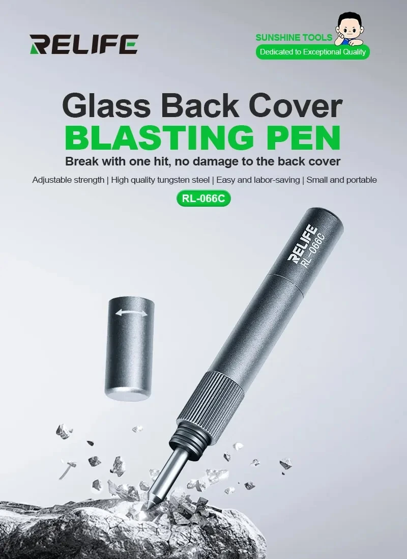 RELIFE RL-066C Glass/Back Cover Breaking Pen Adjustable Strength Tungsten Steel No Damage to The Rear Door for Phone Repair
RELIFE RL-066C Glass/Back Cover Breaking Pen Adjustable Strength Tungsten Steel No Damage to The Rear Door for Phone Repair