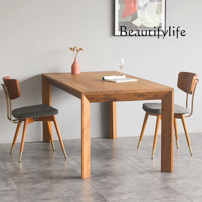 N40 Polehome Nordic pure solid wood dining table rectangular medieval wabi-sabi French retro home teak dining table
N40 Polehome Nordic pure solid wood dining table rectangular medieval wabi-sabi French retro home teak dining table