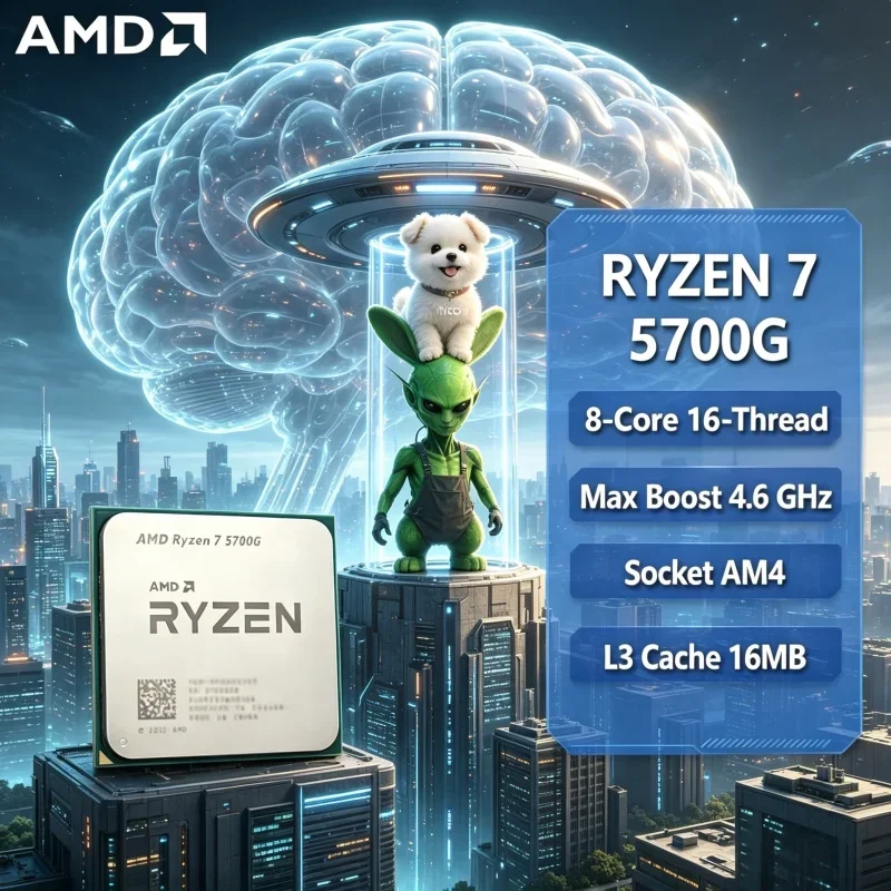 Smooth-running Compact AMD Ryzen 7 5700G 8-Core 16-Thread Vega8 AM4 65W 100% Brand New 2026 Gaming CPU No Cooler
Smooth-running Compact AMD Ryzen 7 5700G 8-Core 16-Thread Vega8 AM4 65W 100% Brand New 2026 Gaming CPU No Cooler