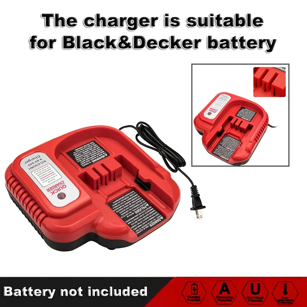 Зарядное устройство для NiCd/NiMh аккумуляторов Black Decker 9,6–24 В, совместимое с различными моделями, быстрая зарядка с перегрузным током
Зарядное устройство для NiCd/NiMh аккумуляторов Black Decker 9,6–24 В, совместимое с различными моделями, быстрая зарядка с перегрузным током