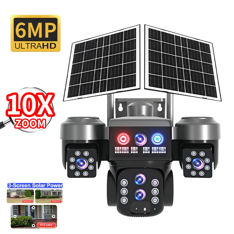 6MP V380pro APP 10X Solar Power Triple Lens 4G/WIFI Camera Full Color AI Humanoid Detection Home Security CCTV Baby Monitor
6MP V380pro APP 10X Solar Power Triple Lens 4G/WIFI Camera Full Color AI Humanoid Detection Home Security CCTV Baby Monitor