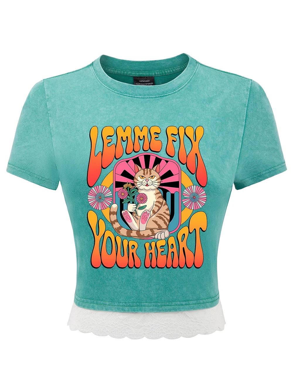 Lemme Fix Your Heart Принты Хлопковые укороченные футболки Женские летние трендовые потертые футболки с кружевным подолом Топы обычного кроя с круглым вырезом Повседневная одежда
Lemme Fix Your Heart Принты Хлопковые укороченные футболки Женские летние трендовые потертые футболки с кружевным подолом Топы обычного кроя с круглым вырезом Повседневная одежда