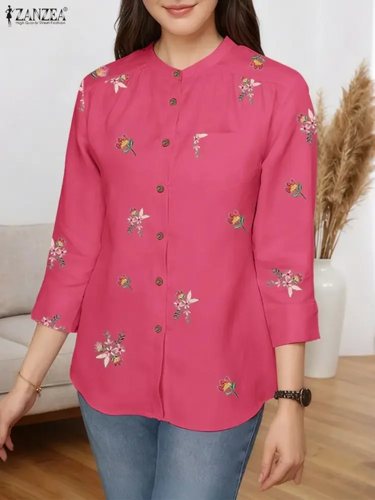 ZANZEA 2022, осенняя женская модная рубашка с рукавом 3/4, повседневная блузка с цветочным принтом, винтажная блузка, женские элегантные топы с карманами на пуговицах
ZANZEA 2022, осенняя женская модная рубашка с рукавом 3/4, повседневная блузка с цветочным принтом, винтажная блузка, женские элегантные топы с карманами на пуговицах