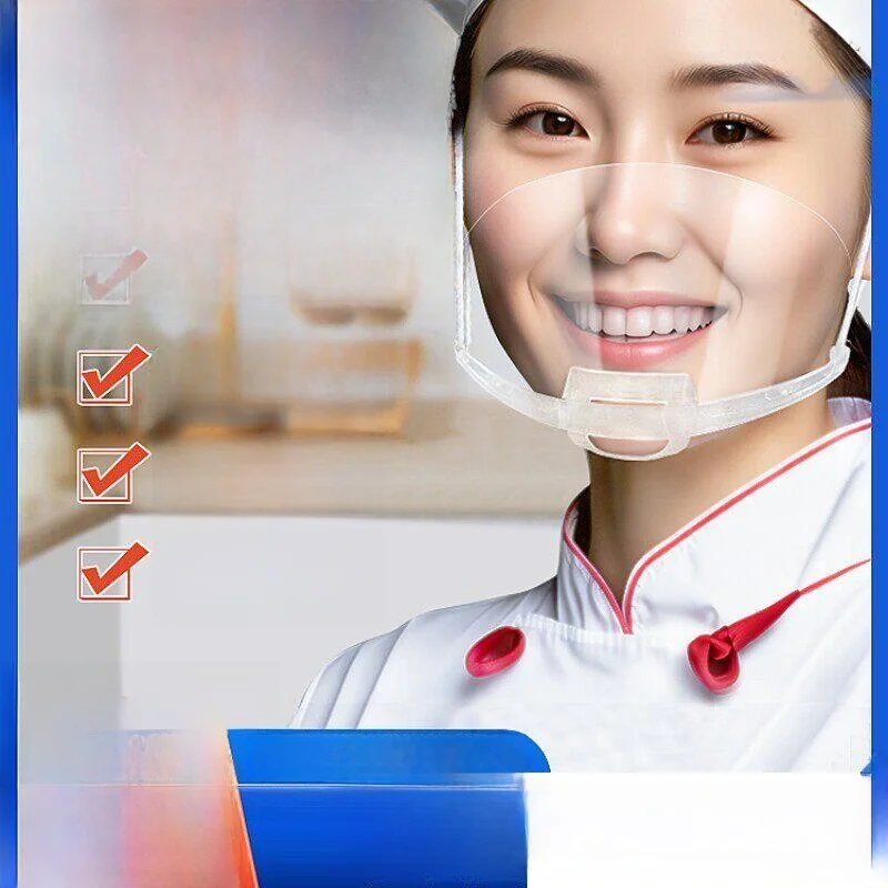 Transparent Plastic Mask Non-Slip Kitchen Food Grade Anti-Saliva Anti-Splash Chef Mask for Dining And Cooking
Transparent Plastic Mask Non-Slip Kitchen Food Grade Anti-Saliva Anti-Splash Chef Mask for Dining And Cooking