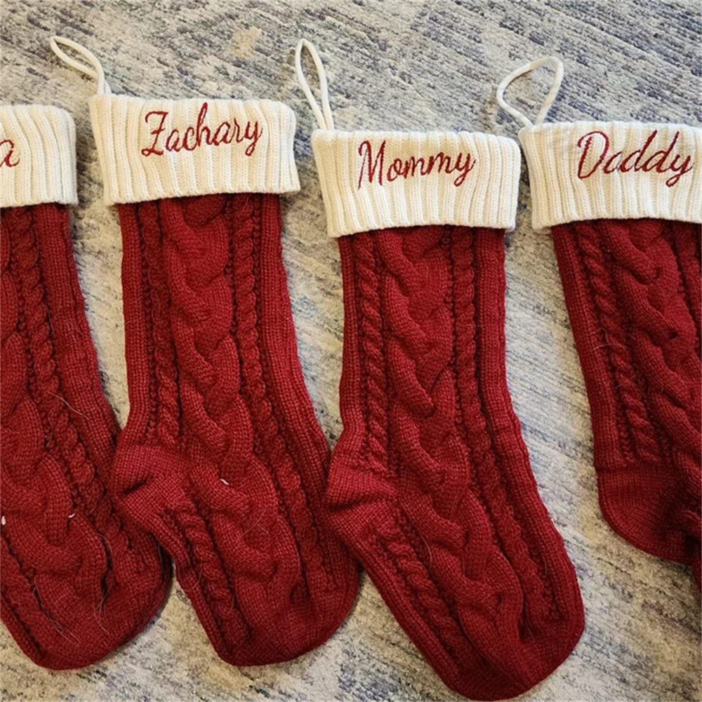 Merry Christmas Knitted Decorative Stockings Custom Name Christmas Sock Christmas Hangings Kids New Year Gift Socks Candy Bags
Merry Christmas Knitted Decorative Stockings Custom Name Christmas Sock Christmas Hangings Kids New Year Gift Socks Candy Bags