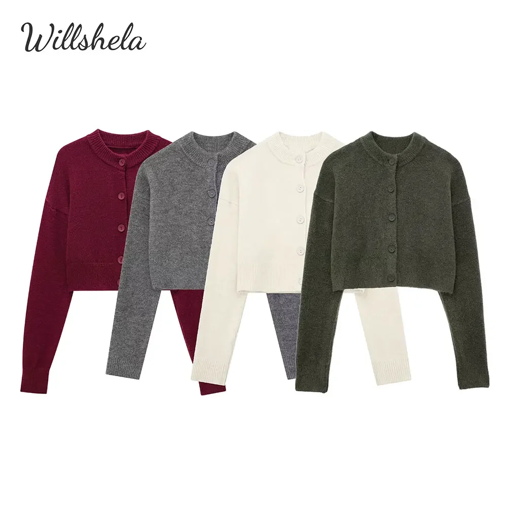 Willshela женские модные вязаные укороченные кардиганы с круглым вырезом и длинными рукавами женские шикарные женские повседневные базовые свитера Outifts Mujer
Willshela женские модные вязаные укороченные кардиганы с круглым вырезом и длинными рукавами женские шикарные женские повседневные базовые свитера Outifts Mujer
