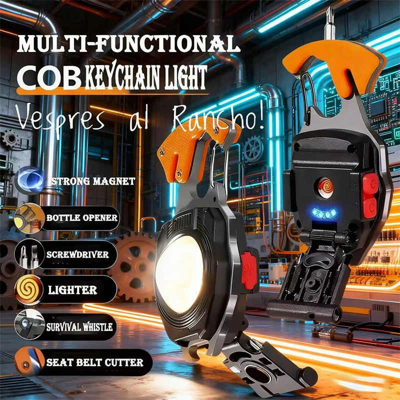 LED Work Light 3 Pack Rechargeable Keychain Lights, Multifunction Portable Flashlight with Screwdrivers Bottle Opener Whistle
LED Work Light 3 Pack Rechargeable Keychain Lights, Multifunction Portable Flashlight with Screwdrivers Bottle Opener Whistle