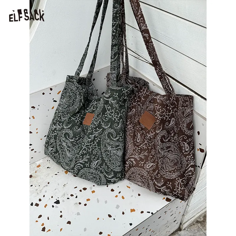 ELFSACK Vintage Paisley Jacquard Tote Bag, Retro Floral Pattern Large Capacity Single Shoulder Shopping Bag in 2 Colors
ELFSACK Vintage Paisley Jacquard Tote Bag, Retro Floral Pattern Large Capacity Single Shoulder Shopping Bag in 2 Colors