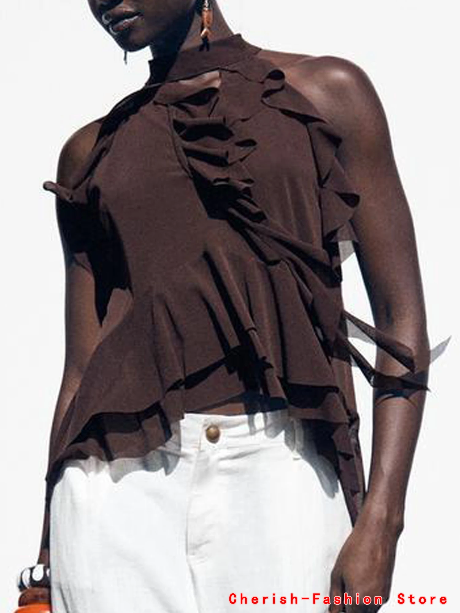 2025 Asymmetric Tierred Ruffles Women Tanks 2025 Summer Thin Sleeveless Bow Lace Up Halter Neck Top Female Casual Vest Black
2025 Asymmetric Tierred Ruffles Women Tanks 2025 Summer Thin Sleeveless Bow Lace Up Halter Neck Top Female Casual Vest Black
