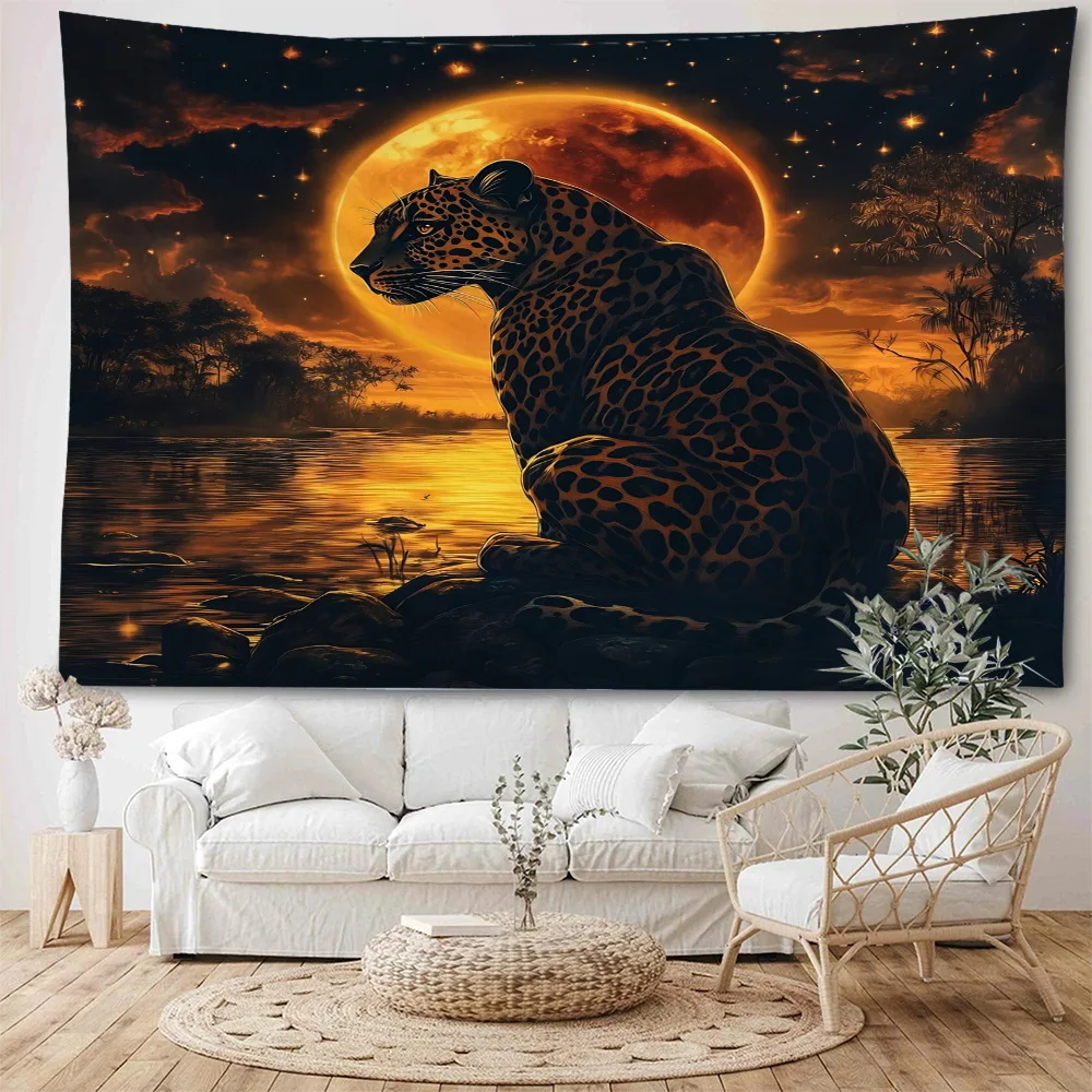 Jungle Leopard Forest Animal Background Decorative Tapestry Moonlight Leopard Background Decorative Tapestry
Jungle Leopard Forest Animal Background Decorative Tapestry Moonlight Leopard Background Decorative Tapestry
