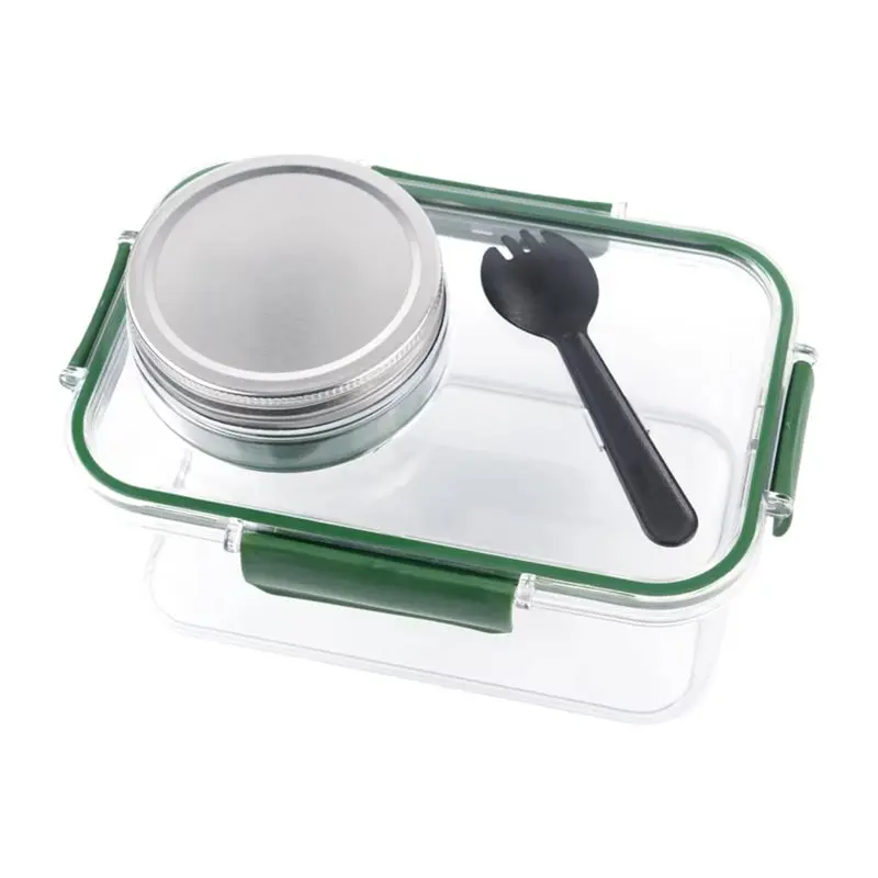 JFB Salad Box Portable Saladpod Masonjar Leakproof Container With Condiment Compartment Matching Fork Keep Fresh
JFB Salad Box Portable Saladpod Masonjar Leakproof Container With Condiment Compartment Matching Fork Keep Fresh