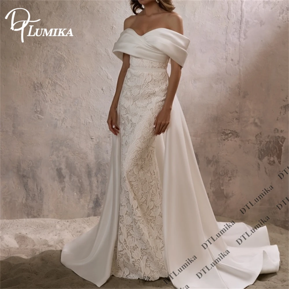 DTLumika Tulip Lace Bridal Gown Customized Off the Shoulder Detachable Train Bride Dresses Plus Size Elegant Wedding Dresses
DTLumika Tulip Lace Bridal Gown Customized Off the Shoulder Detachable Train Bride Dresses Plus Size Elegant Wedding Dresses