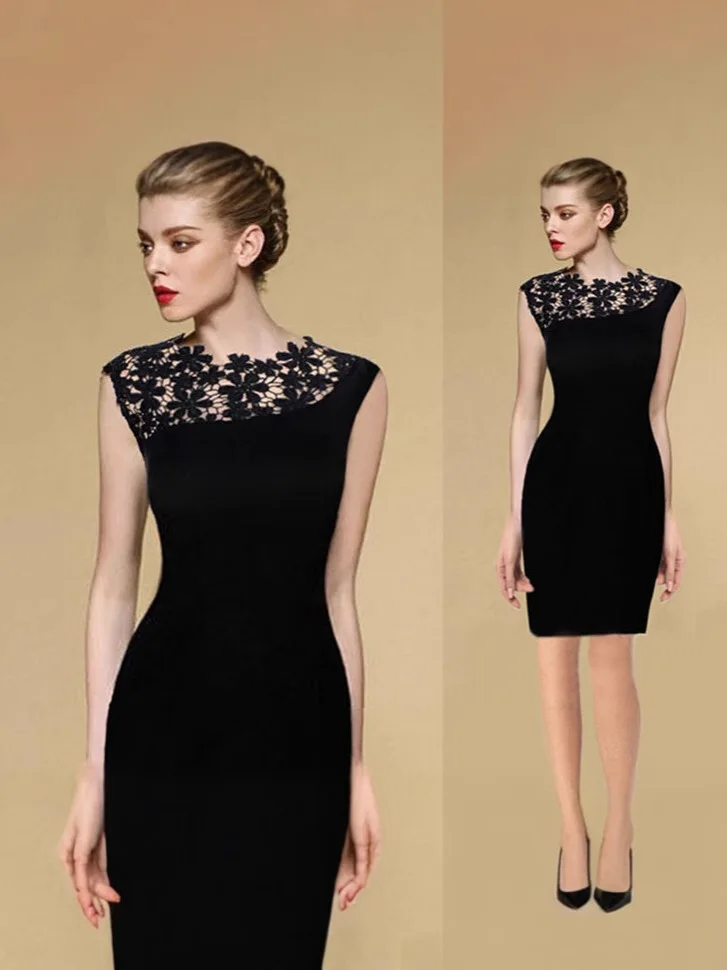 Women Sexy Lace Splicing Slim Mini Dress Autumn Winter Office Lady Elegant Black Sleeveless Party Dresses Female Bodycon Dresses
Women Sexy Lace Splicing Slim Mini Dress Autumn Winter Office Lady Elegant Black Sleeveless Party Dresses Female Bodycon Dresses