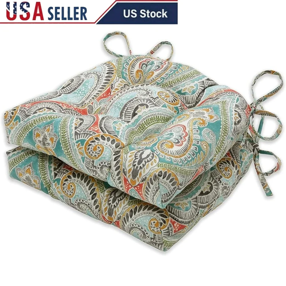 Reversible Tufted Chair Pads Indoor Outdoor Cushions Weather Resistant Ties Comfortable Polyester Fill 2 Count USA Made
Reversible Tufted Chair Pads Indoor Outdoor Cushions Weather Resistant Ties Comfortable Polyester Fill 2 Count USA Made