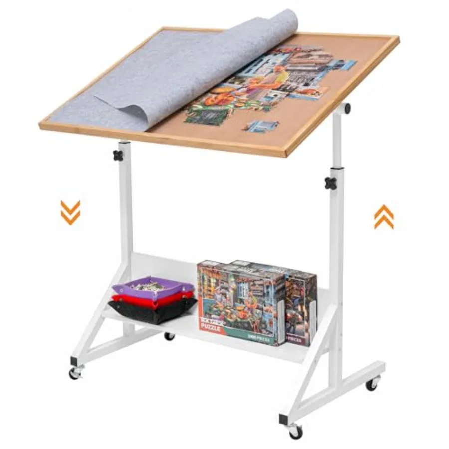 Jigsaw Puzzle Table with Angle and Height Adjustment Puzzle Board with Cover Puzzle Easel Tilting Table with Legs, Enclosed wit
Jigsaw Puzzle Table with Angle and Height Adjustment Puzzle Board with Cover Puzzle Easel Tilting Table with Legs, Enclosed wit